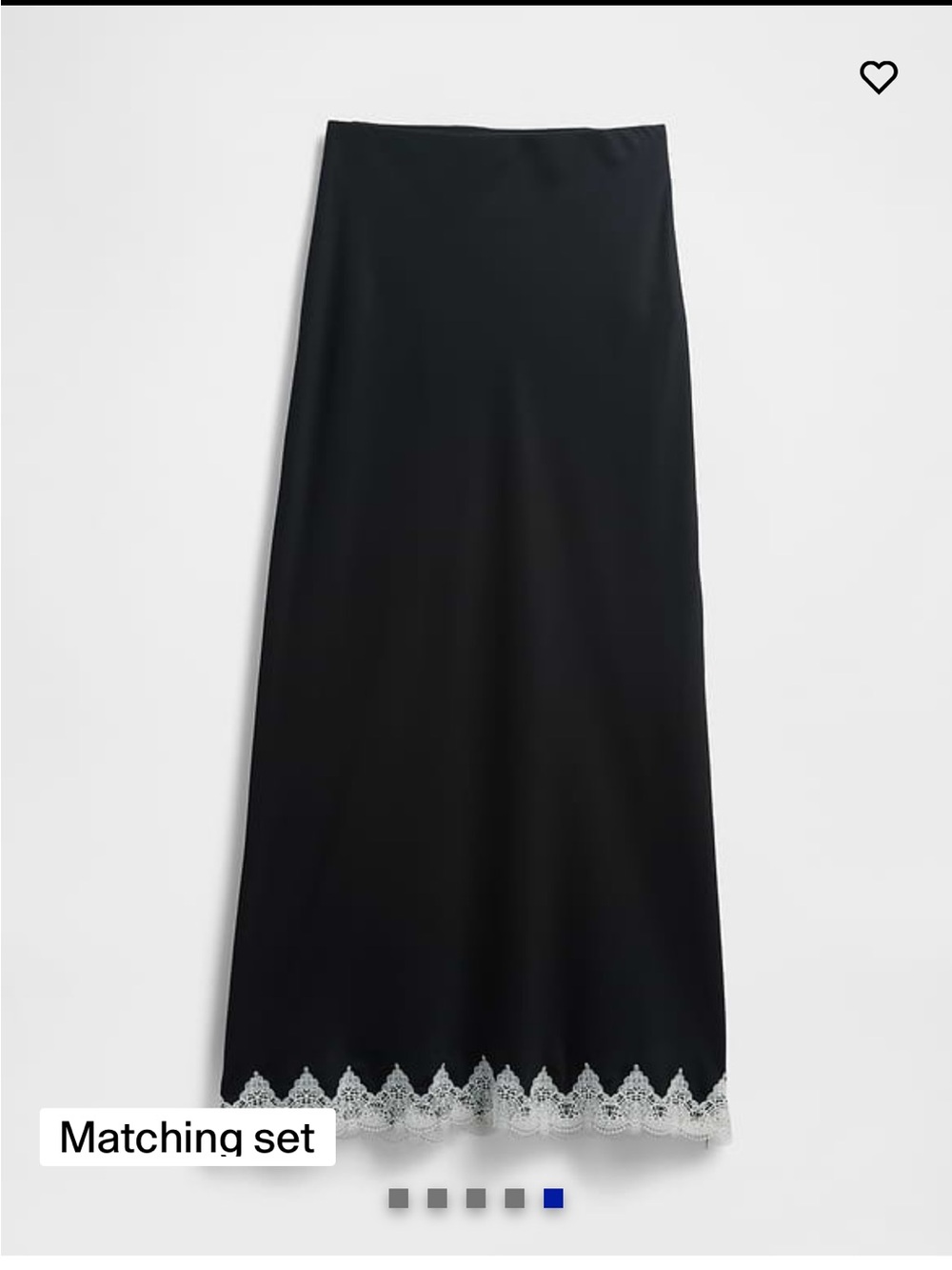 GAP Black Maxi Skirt with White Lace Hem